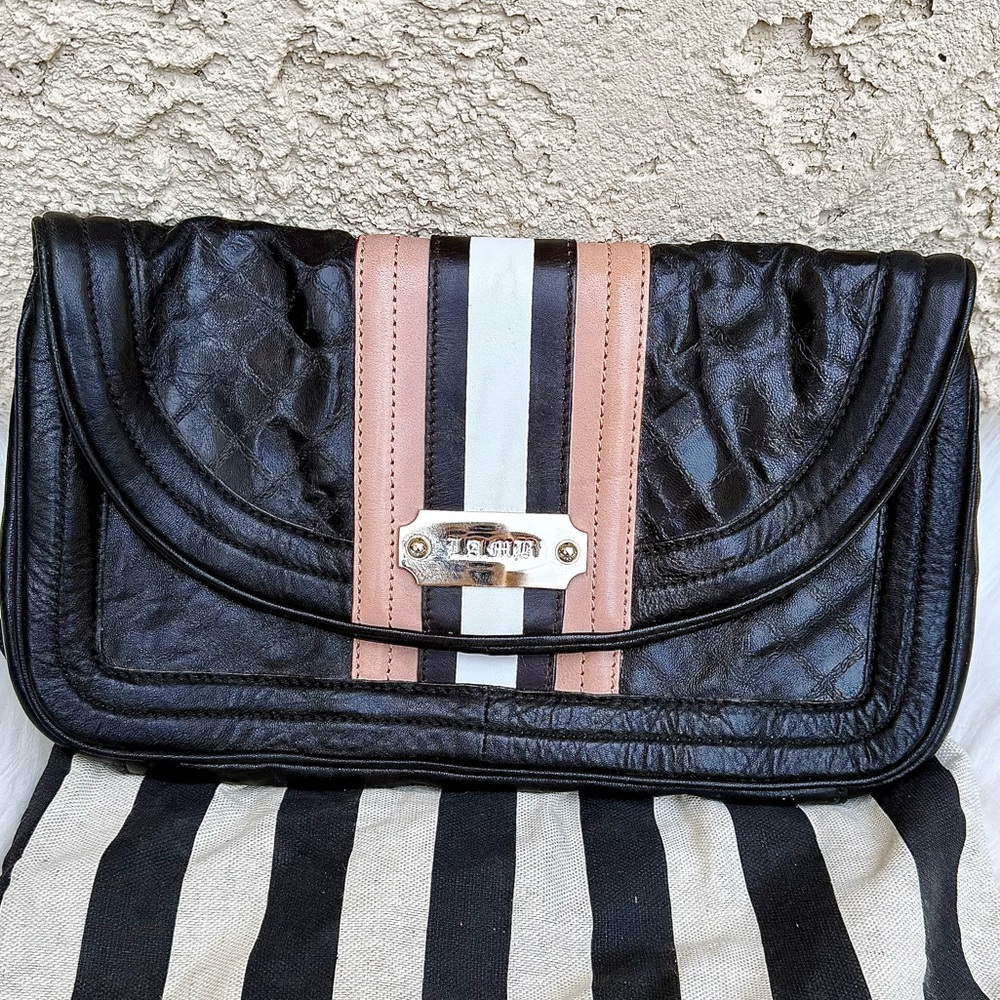 NWT L.A.M.B. Leather embossed clutch